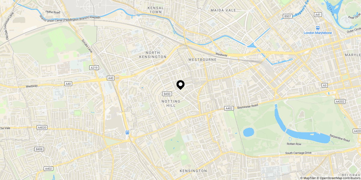 Approximate location of Portobello Road, London, W11 2QB