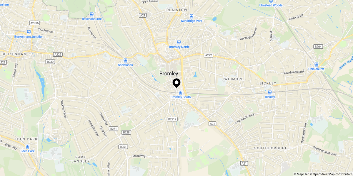 Approximate location of High Street, Bromley, BR1 1AH