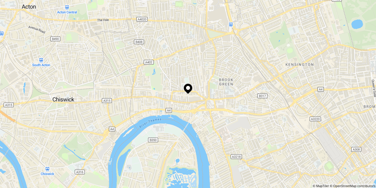 Approximate location of 47 Beadon Road, London, W6 0BT